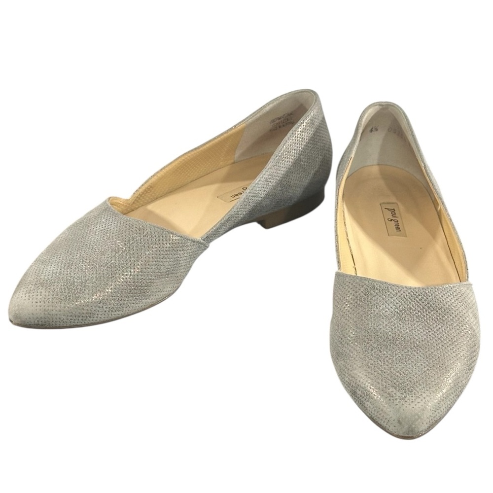 Paul Green Size 7 Pointed Toe Gray Ballet Flats Dressy Comfort Ballerina Shoes